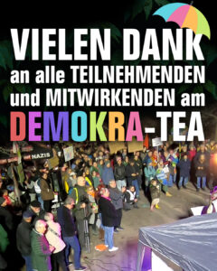 Vielen Dank an alle Teilnehmenden und Mitwirkenden am Demokra-Tea